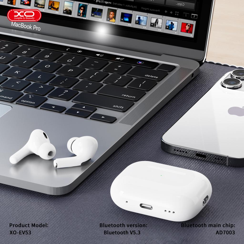 Handsfree Bluetooth XO Design EV53, TWS, ANC, Bijeli