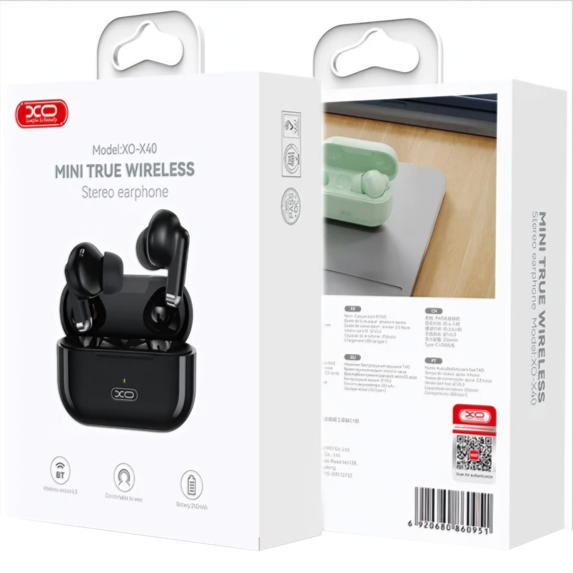 Handsfree Bluetooth XO Design X40, TWS, Crni