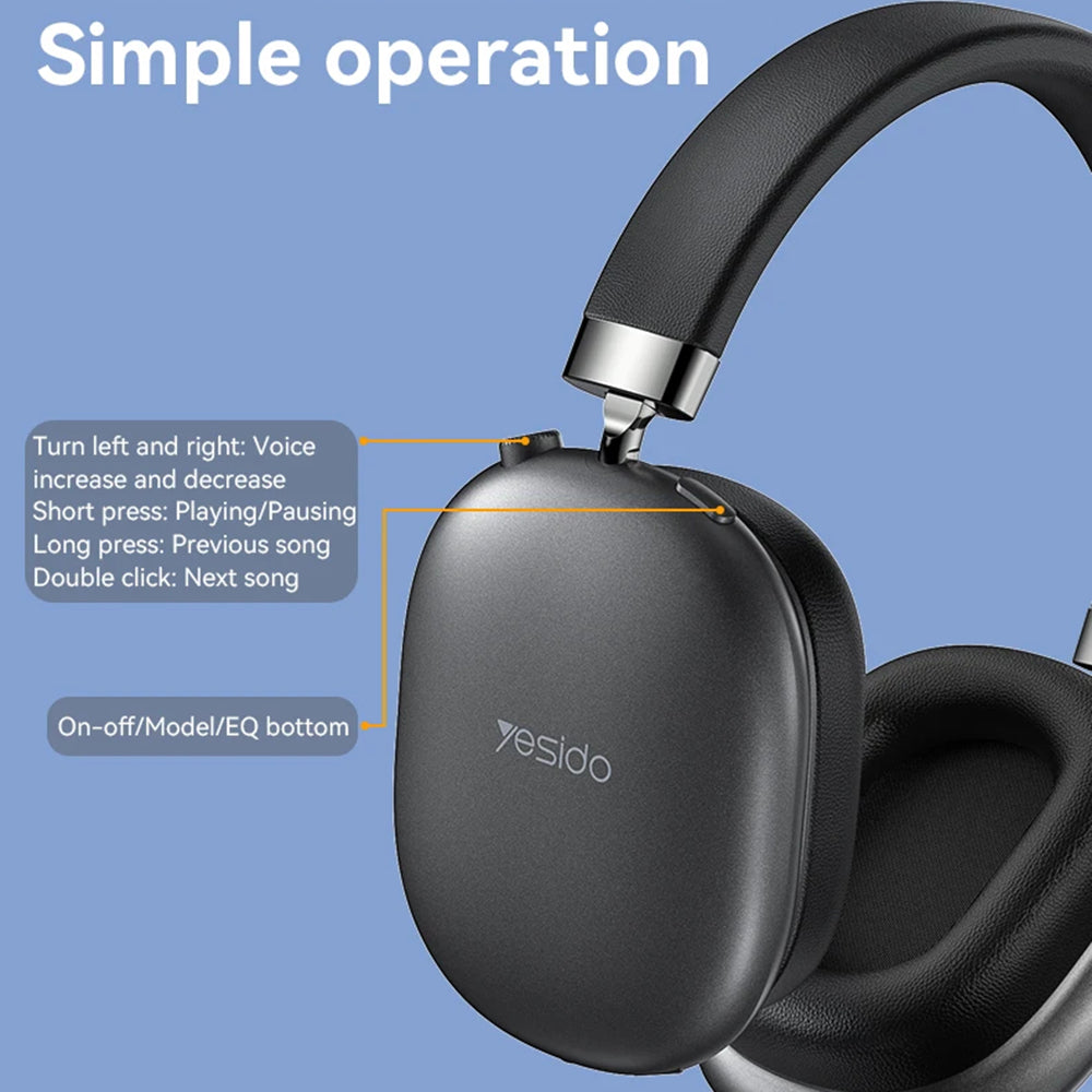 Handsfree Bluetooth Yesido EP05, A2DP, ANC, Crna