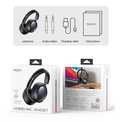 Handsfree Bluetooth Yesido EP07, A2DP, ANC, Crni