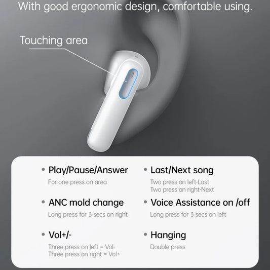 Handsfree Bluetooth Yesido TWS34, TWS, ANC, Bijeli