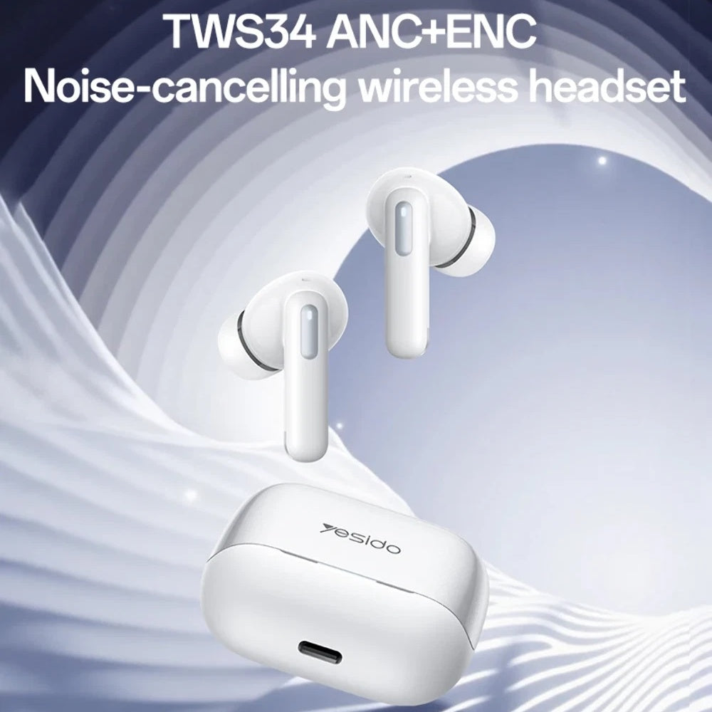Handsfree Bluetooth Yesido TWS34, TWS, ANC, Bijeli