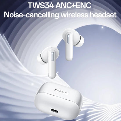 Handsfree Bluetooth Yesido TWS34, TWS, ANC, Bijeli