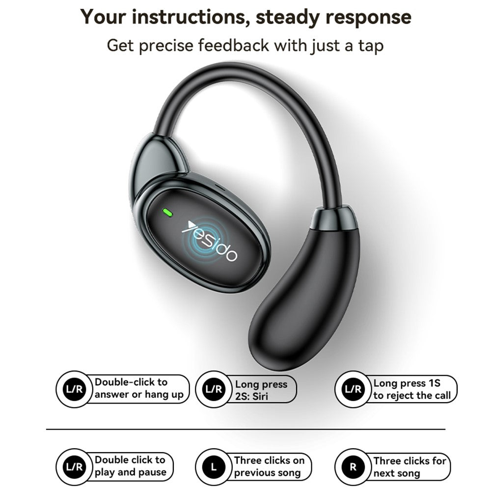 Handsfree Bluetooth Yesido YSP19 BL, TWS, Crni