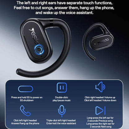 Handsfree Bluetooth Yesido YSP25, TWS, Crni