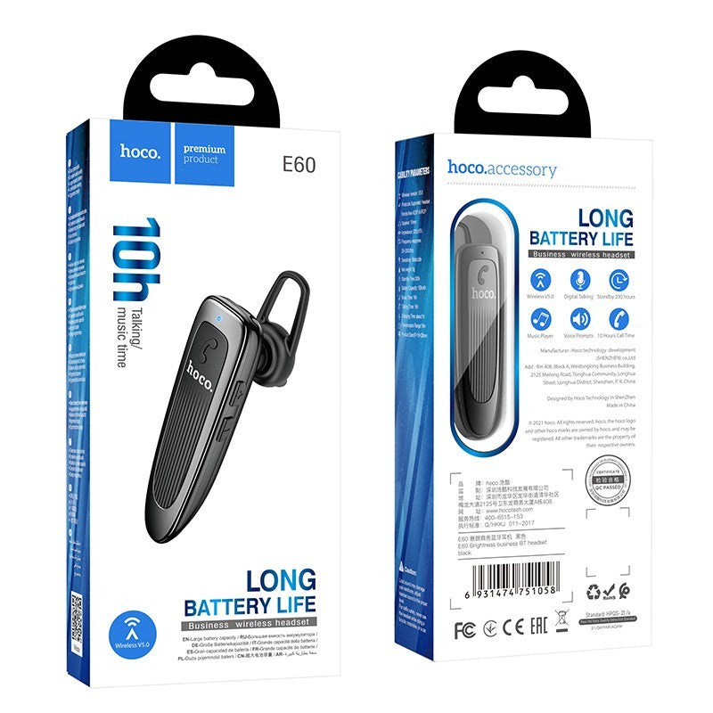Handsfree Bluetooth HOCO E60 Brightness, A2DP, Crna