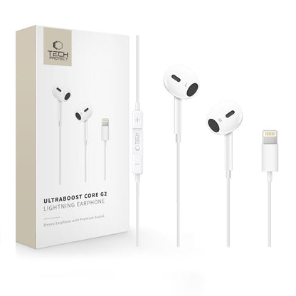 Handsfree Lightning Tech-Protect Ultraboost Core G2, Bijeli
