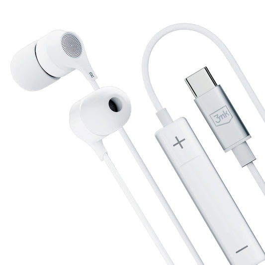 Handsfree USB-C 3MK, Alb