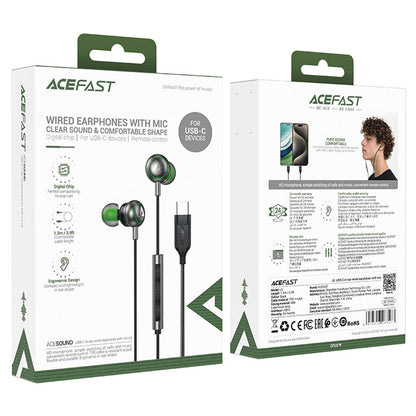 Handsfree USB-C Acefast L5, 1.2m, Crni