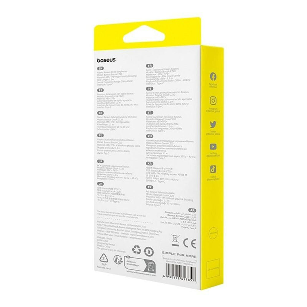 Handsfree USB-C Baseus Encok CZ20, Bijeli A00171400213-00