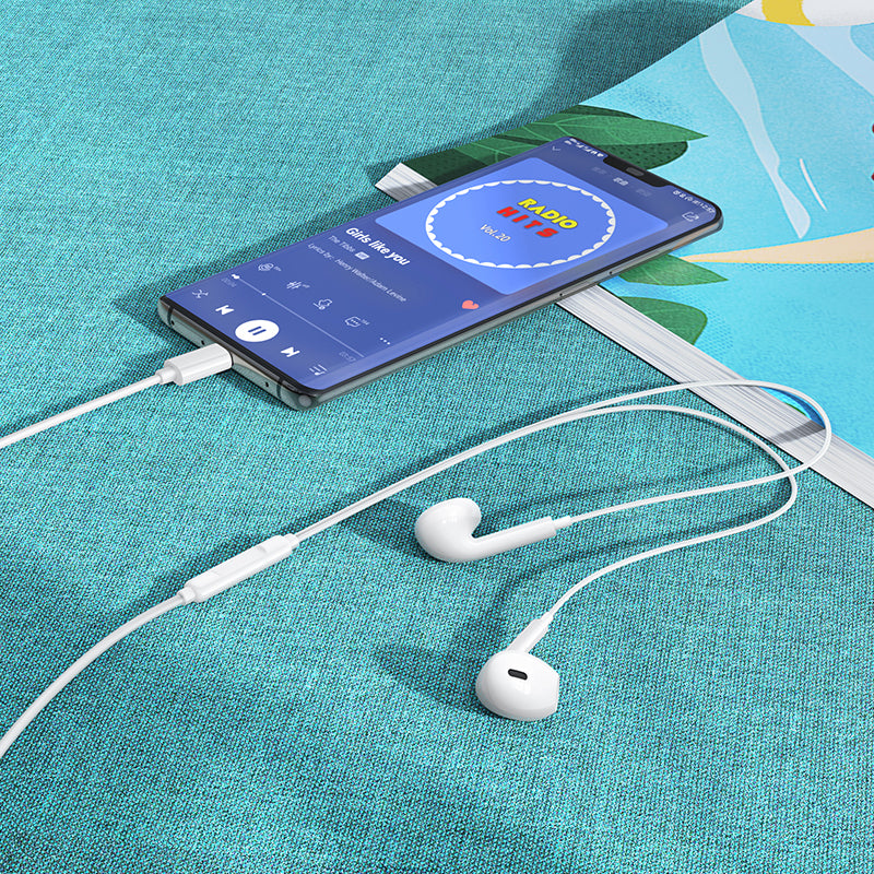 Handsfree USB-C Borofone BM100 Max Fuente, Bijela