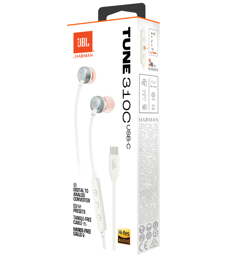 Handsfree USB-C JBL Tune 310C, Bijela JBLT310CWHT