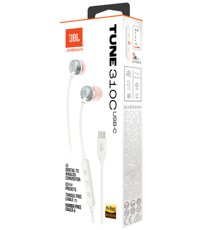 Handsfree USB-C JBL Tune 310C, Bijela JBLT310CWHT