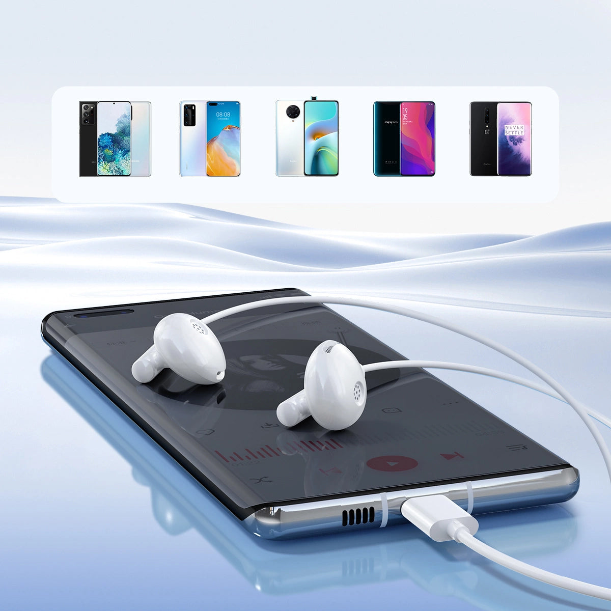 Handsfree USB-C Joyroom JR-EC05, Bijeli