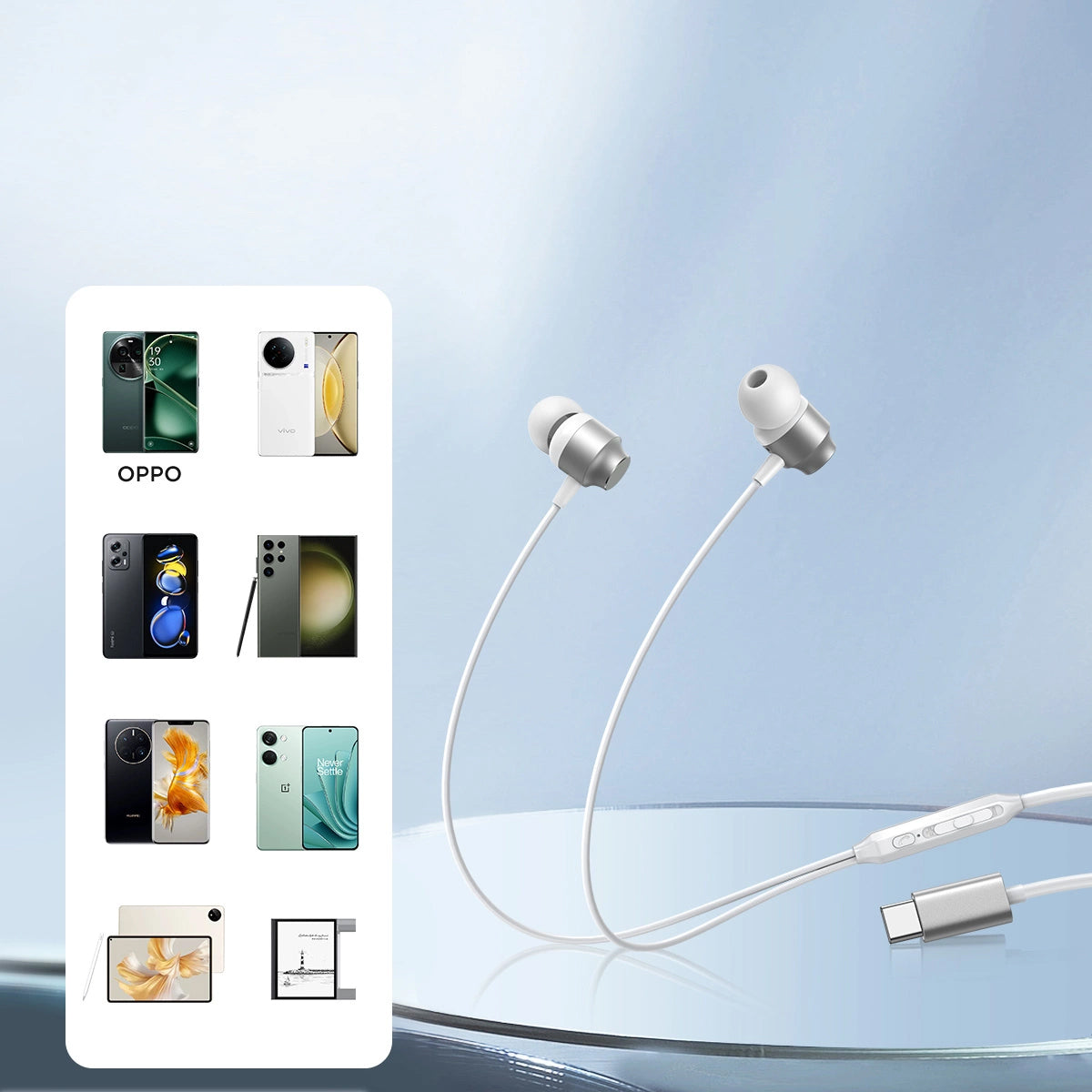 Handsfree USB-C Joyroom JR-EC06, Srebrni
