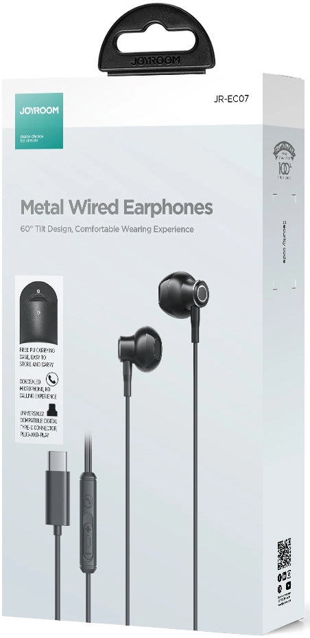 Handsfree USB-C Joyroom JR-EC07, Crni
