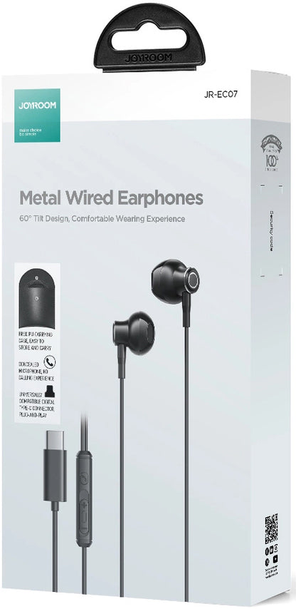Handsfree USB-C Joyroom JR-EC07, Crni