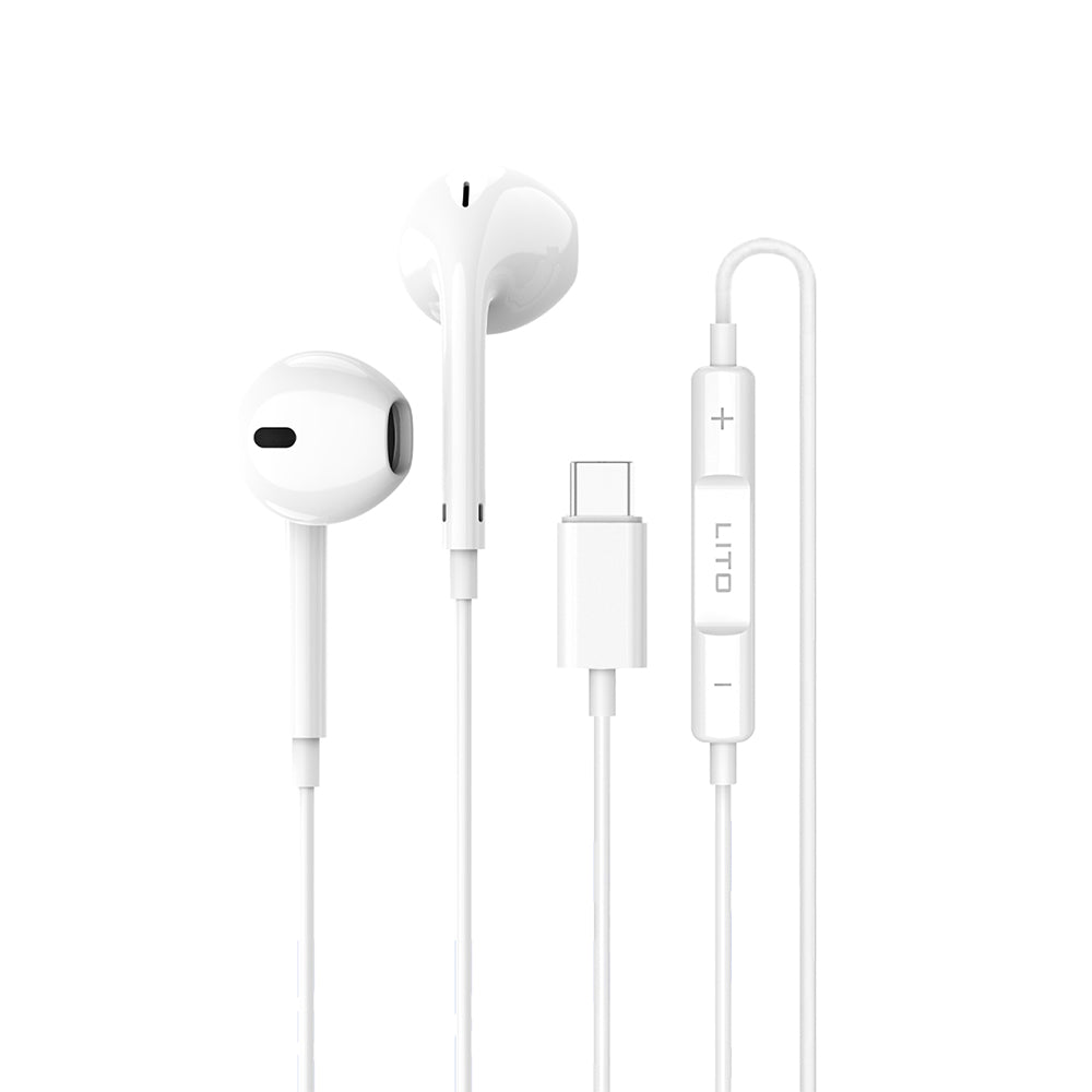 Handsfree USB-C Lito LF01T, 1.2m, Bijela