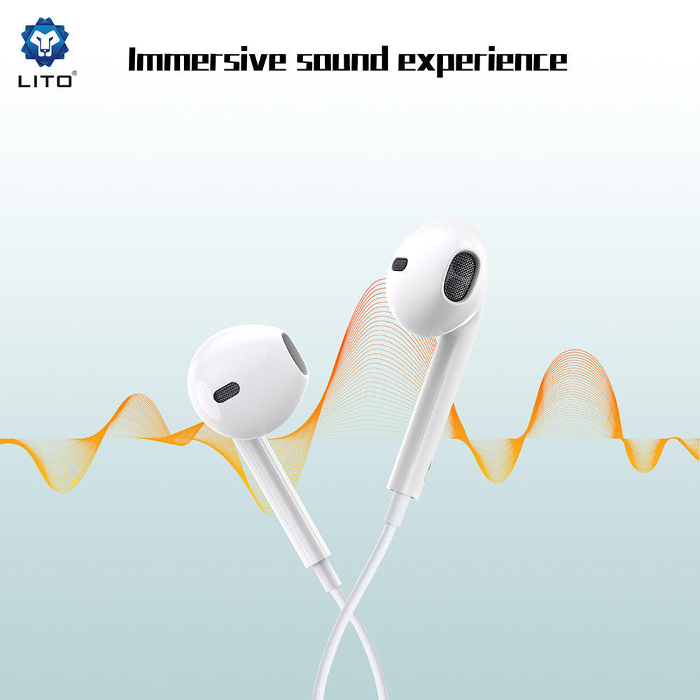 Handsfree USB-C Lito LF01T, 1.2m, Bijela