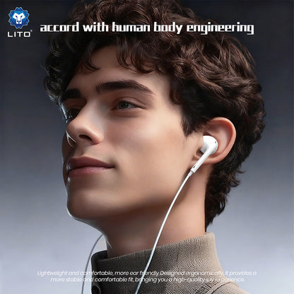 Handsfree USB-C Lito LF01T, 1.2m, Bijela