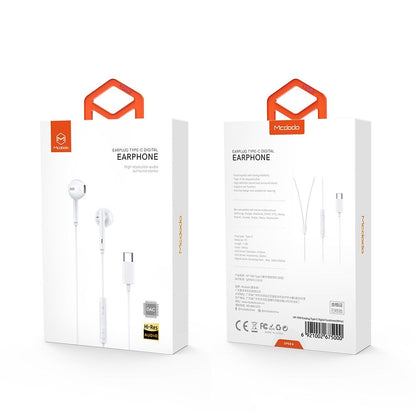 Handsfree USB-C McDodo HP-7500, 1.2m, Bijela