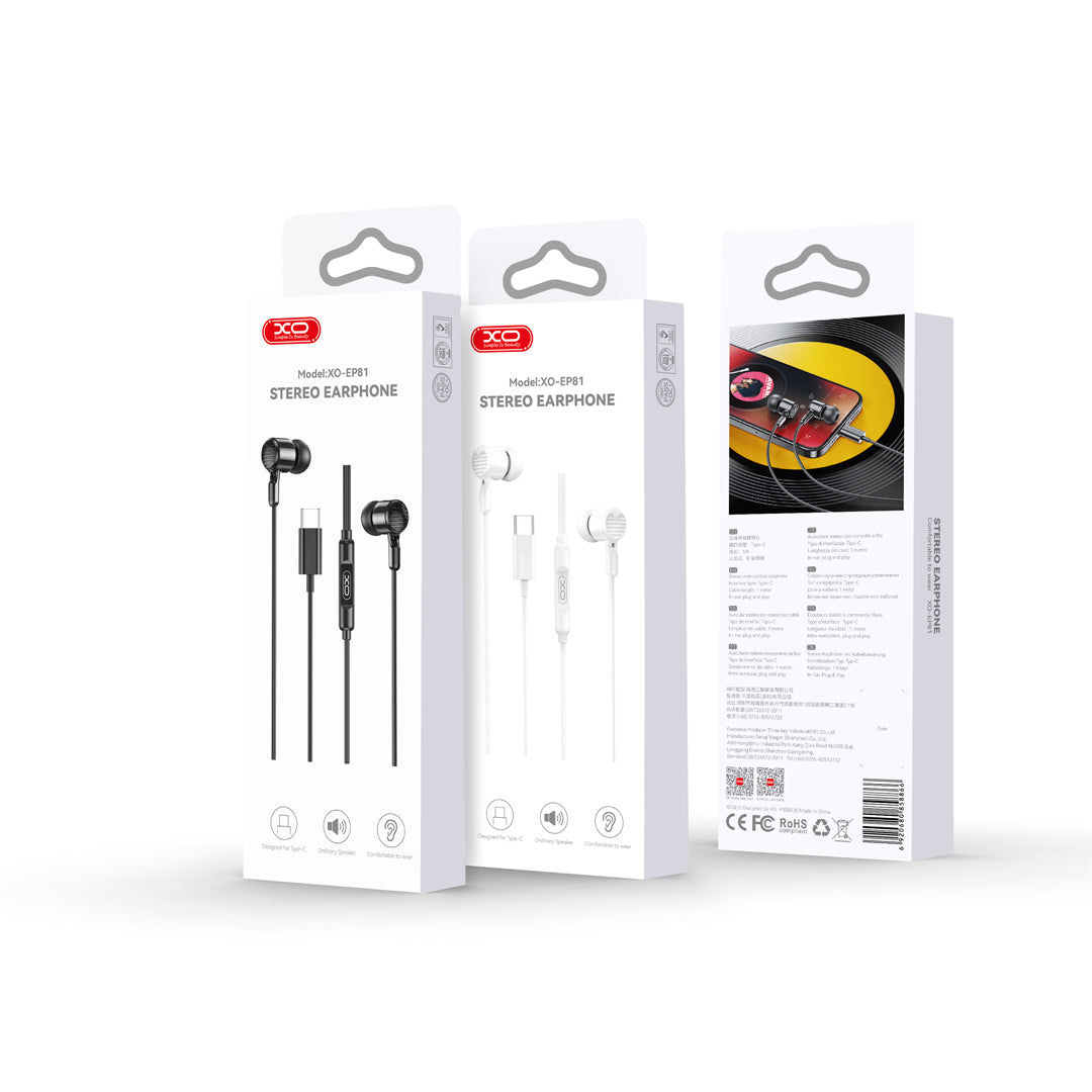 Handsfree USB-C XO Design EP81, Bijeli