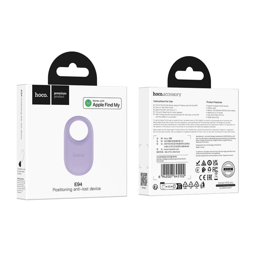 HOCO SmartTag E94 za iOS seriju, Ljubičasta