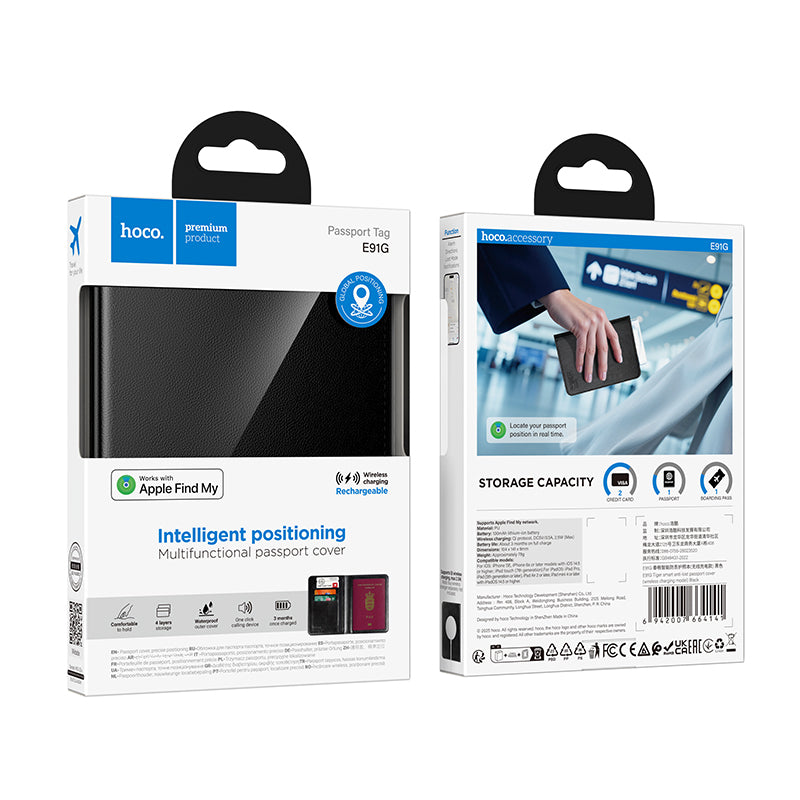 HOCO SmartTag Passport E91G za iOS Series, Crna
