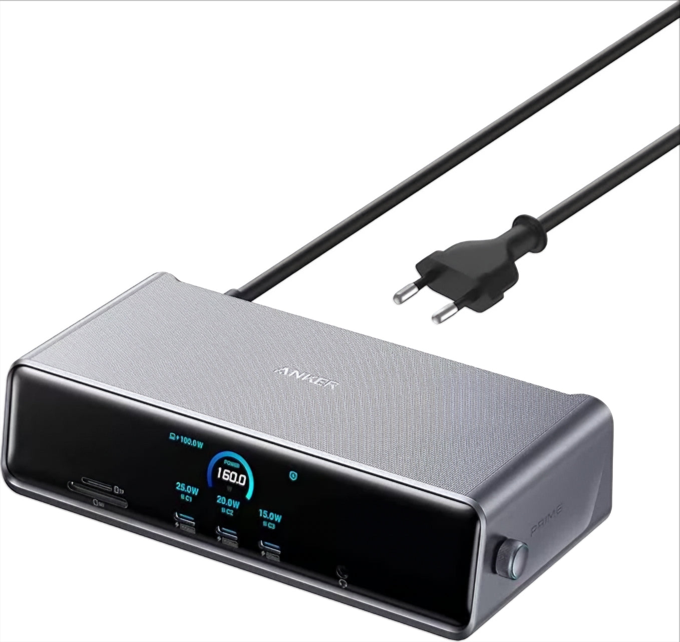 Multifunkcionalni Hub Anker Prime, 3 x USB-A - 4 x USB-C - 1 x Display Port - 2 x HDMI - 1 x Jack 3.5mm - 1 x RJ45 - 1 x SD - 1 x microSD, Siva A83B33A1
