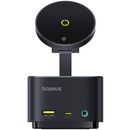 Multifunkcionalni Hub Baseus MagPro II 7in1, 1 x USB-A - 2 x USB-C - 1 x HDMI - 1 x QI - 1 x SD - 1 x microSD, Crni Obnovljen B00072900121-00