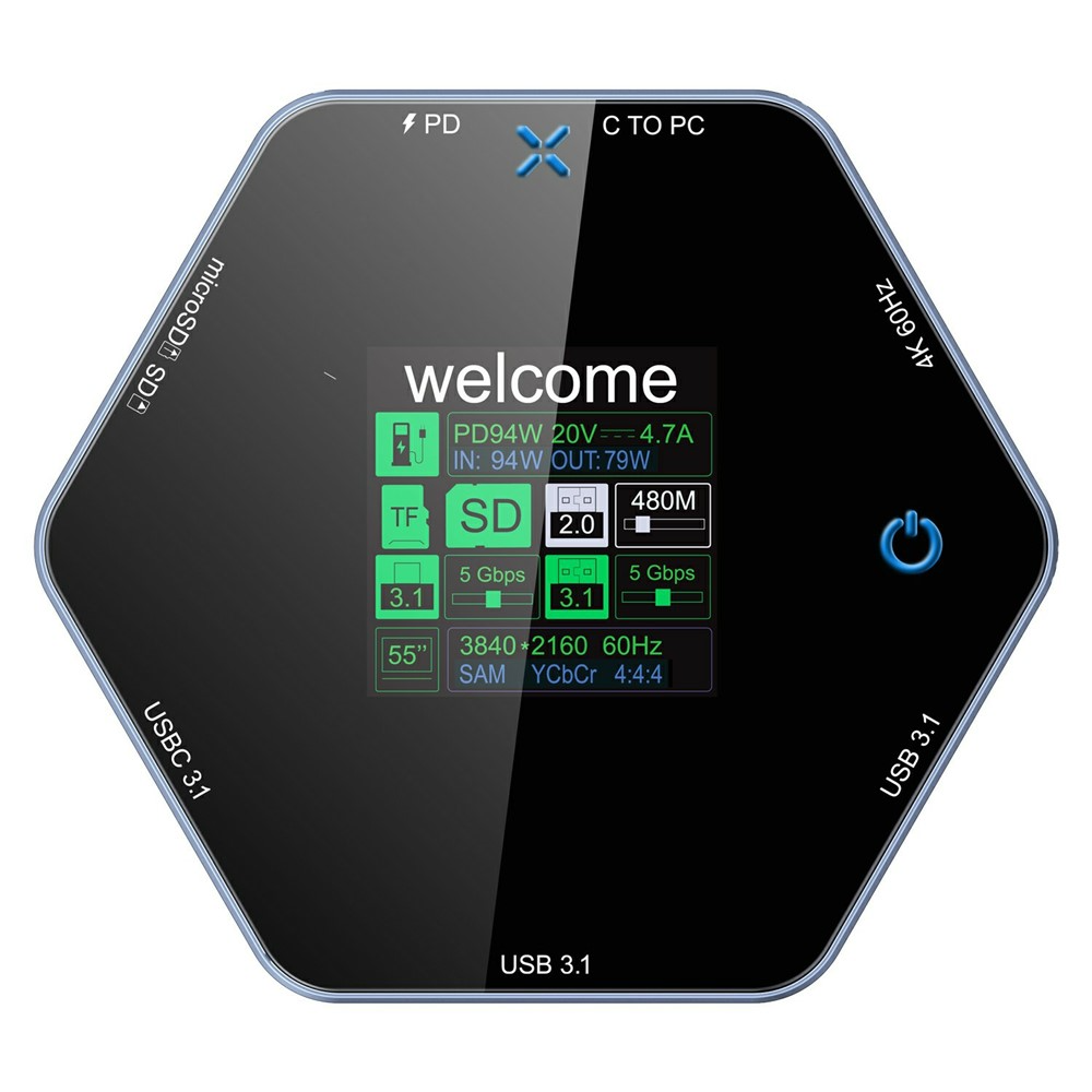 Multifunkcionalni Hub OEM YC-931, 8u1, Siva