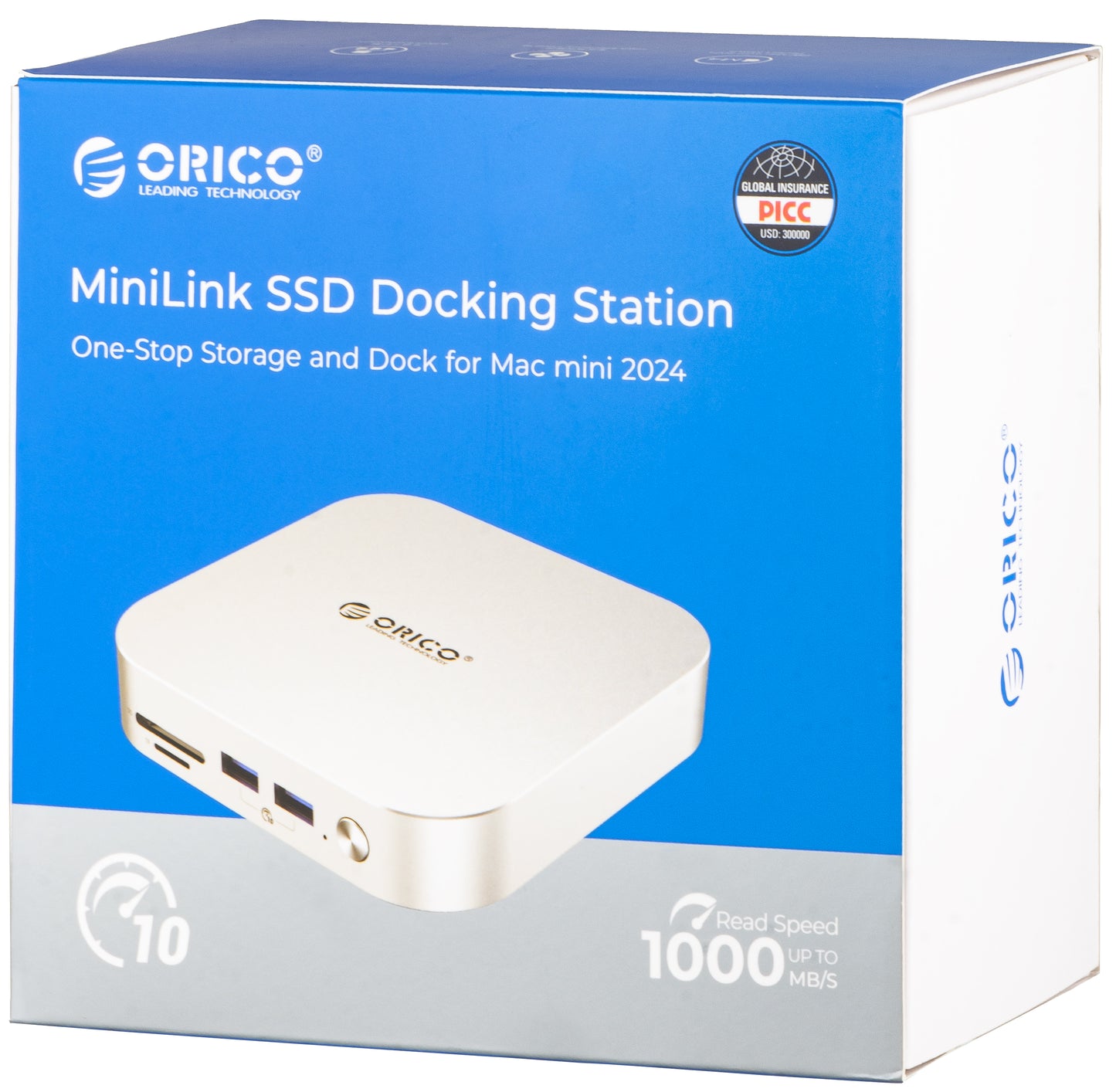 Višenamjenski hub Orico MiniLink M49P za Apple Mac Mini M4, 9u1, Srebrni
