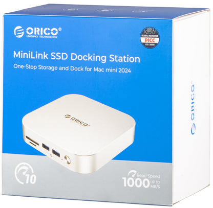 Višenamjenski hub Orico MiniLink M49P za Apple Mac Mini M4, 9u1, Srebrni