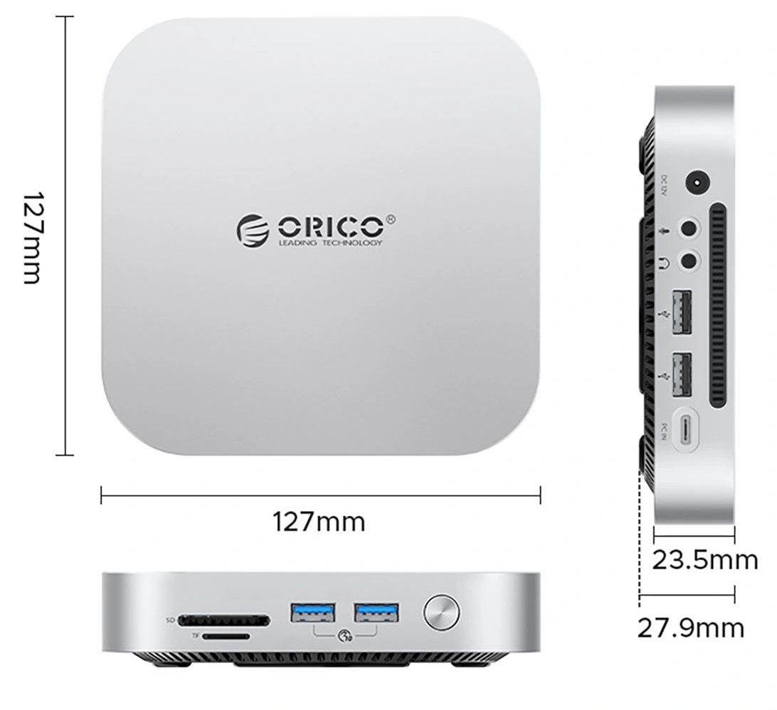 Višenamjenski hub Orico MiniLink M49P za Apple Mac Mini M4, 9u1, Srebrni