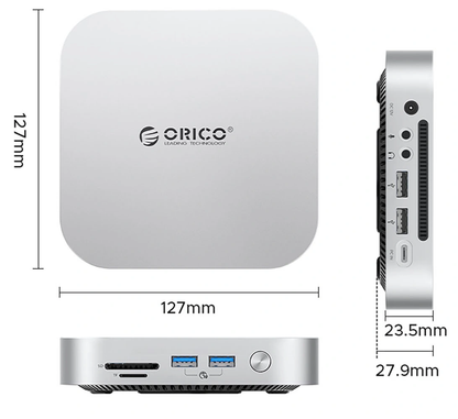 Višenamjenski hub Orico MiniLink M49P za Apple Mac Mini M4, 9u1, Srebrni