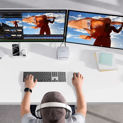 Višenamjenski hub Orico MiniLink M48PR za Apple Mac Mini M4, 9u1, Srebrni