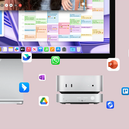 Višenamjenski hub Orico MiniLink M49P za Apple Mac Mini M4, 9u1, Srebrni