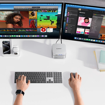 Višenamjenski hub Orico MiniLink M49P za Apple Mac Mini M4, 9u1, Srebrni