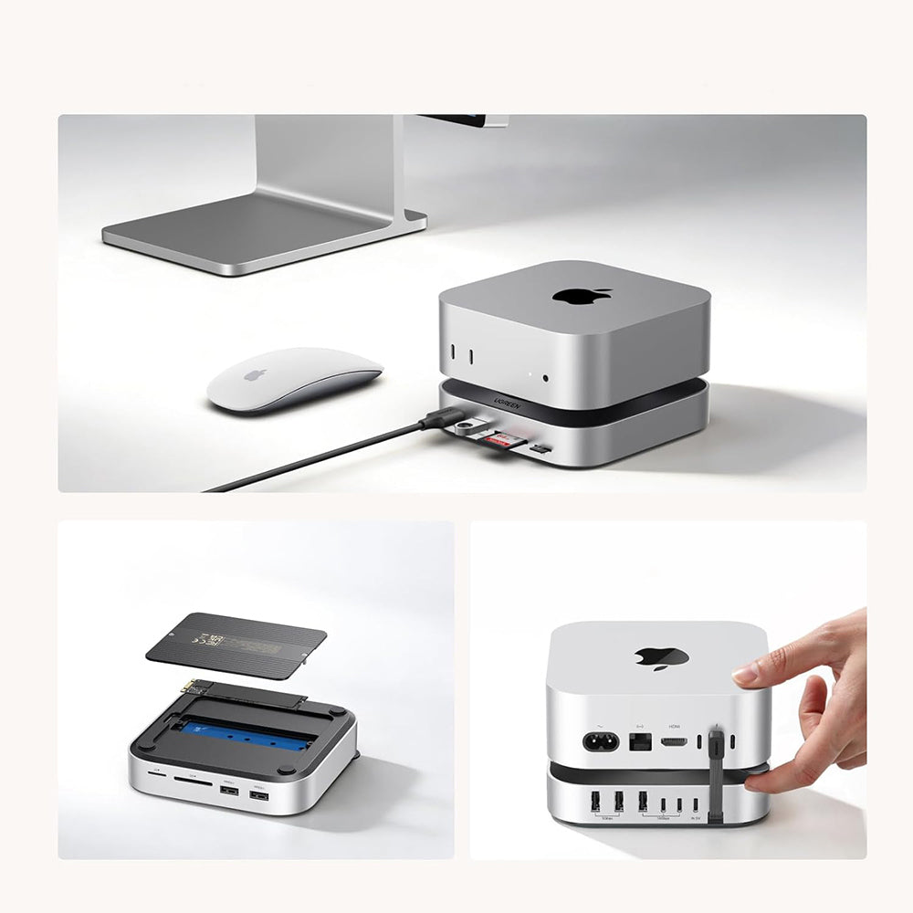 Multifunkcionalni hub UGREEN CM841A (95094) za Apple Mac Mini M4 / Pro, 10in1, Siva