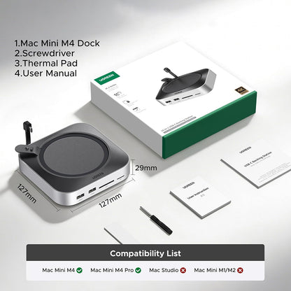 Multifunkcionalni hub UGREEN CM841A (95094) za Apple Mac Mini M4 / Pro, 10in1, Siva