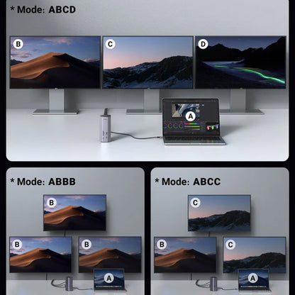 Multifunkcionalni Hub UGREEN Pro CM555, 13u1, Sivi