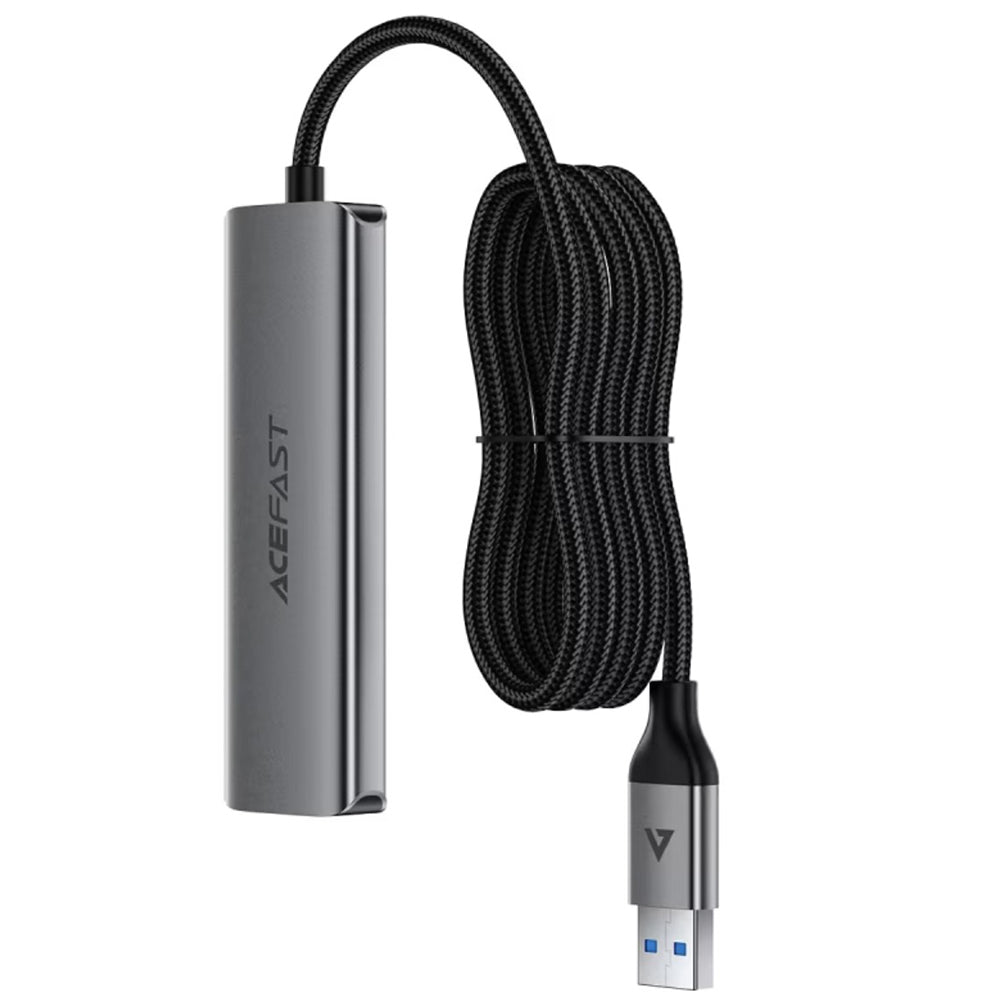 USB hub Acefast J17, 4u1, Sivi