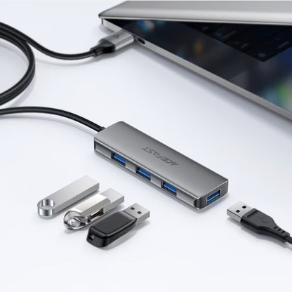 USB hub Acefast J17, 4u1, Sivi