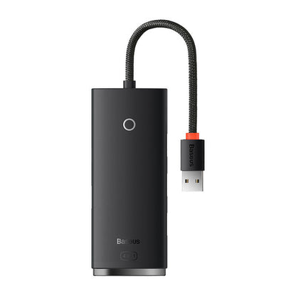 USB Hub Baseus Lite, 4 x USB-A 3.0 - 1 x USB-C, 0.25m, Crni WKQX030001