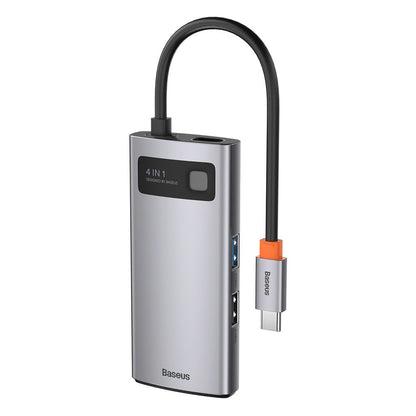 USB-C Hub Baseus Metal Gleam, 2 x USB-A - 1 x USB-C - 1 x HDMI, Sivi CAHUB-CY0G