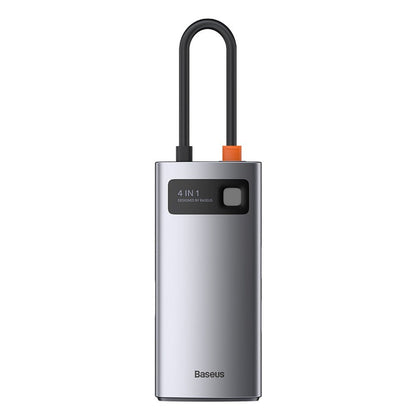 USB-C Hub Baseus Metal Gleam, 2 x USB-A - 1 x USB-C - 1 x HDMI, Sivi CAHUB-CY0G