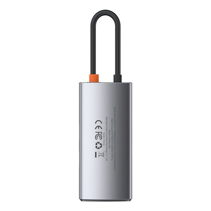 USB-C Hub Baseus Metal Gleam, 2 x USB-A - 1 x USB-C - 1 x HDMI, Sivi CAHUB-CY0G
