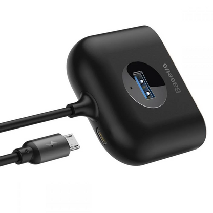 Hub USB Baseus Square, 1 x USB-A 3.0 - 3 x USB-A, Crni CAHUB-AY01