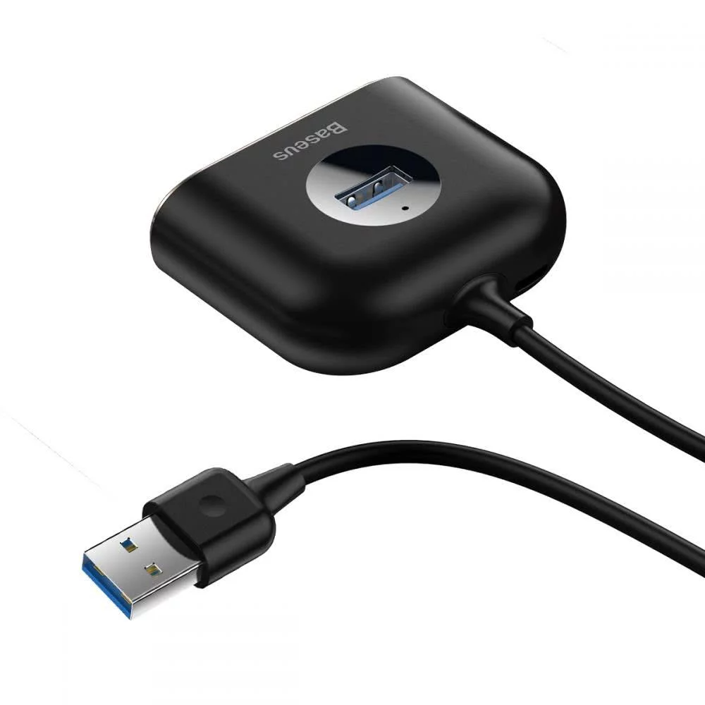 Hub USB Baseus Square, 1 x USB-A 3.0 - 3 x USB-A, Crni CAHUB-AY01