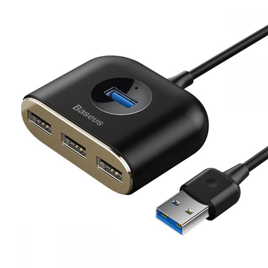 Hub USB Baseus Square, 1 x USB-A 3.0 - 3 x USB-A, Crni CAHUB-AY01